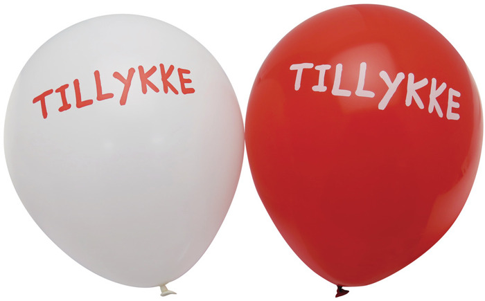 Balloner 6 stk. m/tillykke print 